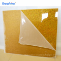 Customized size decoration 3mm plexiglass glitter gold sparkle sheet